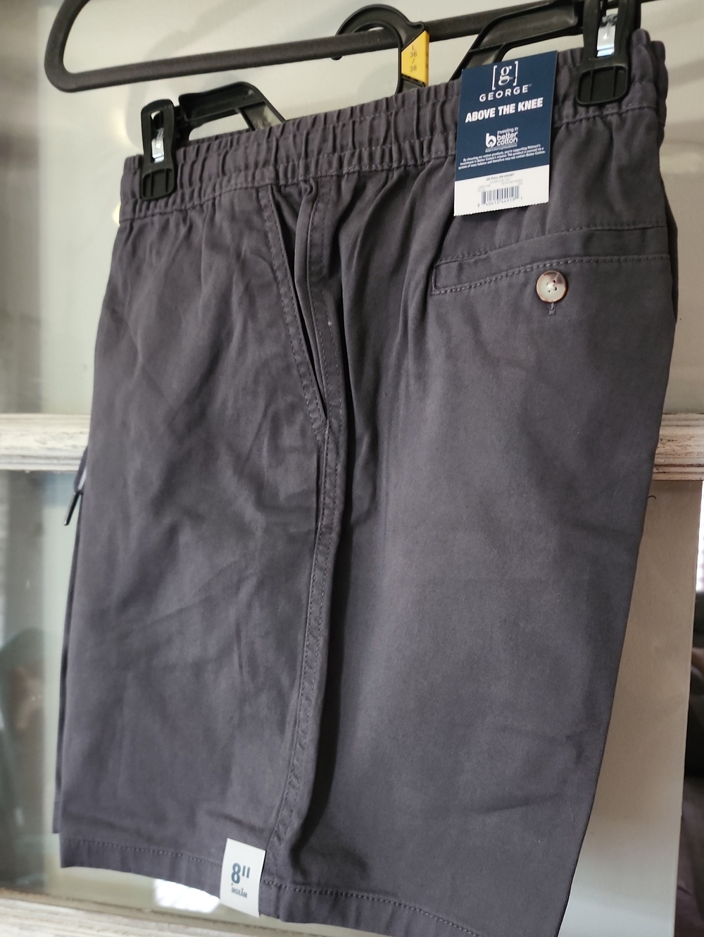 George Men’s Above-the-Knee Chino Shorts - Charcoal Gray Large 36-38
